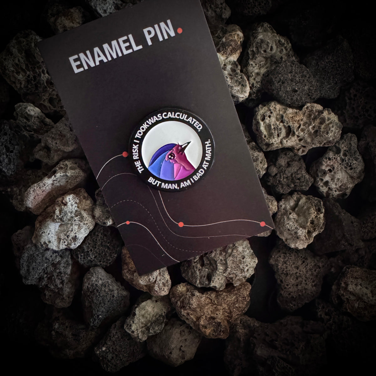 “Calculated Risk, Bad at Math” Bird Enamel Pin